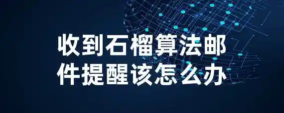 收到石榴算法邮件提醒该怎么办?