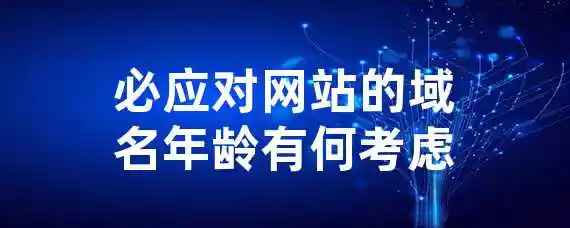 必应对网站的域名年龄有何考虑？