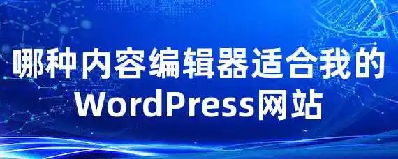 哪种内容编辑器适合我的WordPress网站？