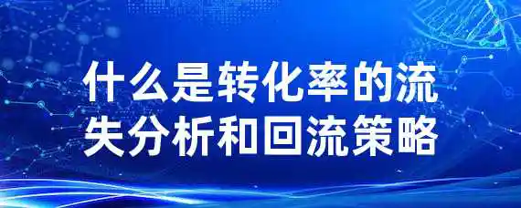 什么是转化率的流失分析和回流策略？