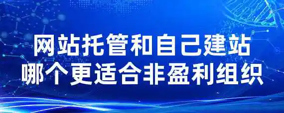 网站托管和自己建站哪个更适合非盈利组织？