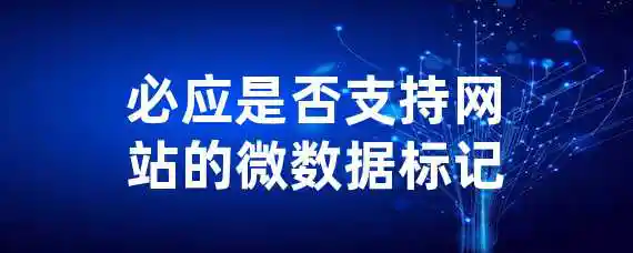 必应是否支持网站的微数据标记？