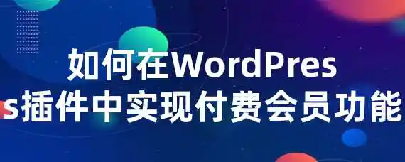 如何在WordPress插件中实现付费会员功能？