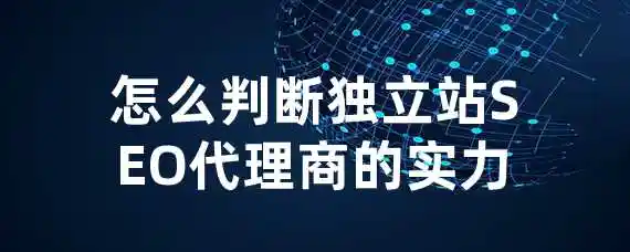 怎么判断独立站SEO代理商的实力？