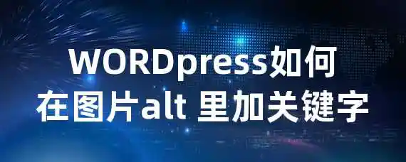 WORDpress如何在图片alt 里加关键字