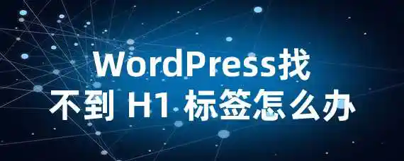 WordPress找不到 H1 标签怎么办