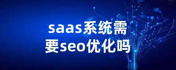 saas系统需要seo优化吗