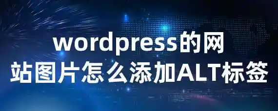 wordpress的网站图片怎么添加ALT标签