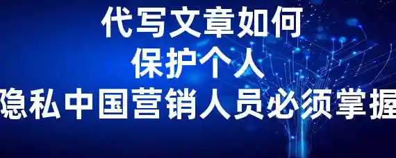  代写文章如何保护个人隐私？中国营销人员必须掌握！