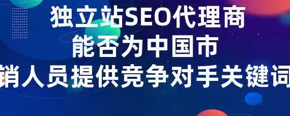  独立站SEO代理商能否为中国市场营销人员提供竞争对手关键词分析？