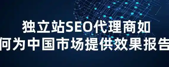  独立站SEO代理商如何为中国市场提供效果报告？