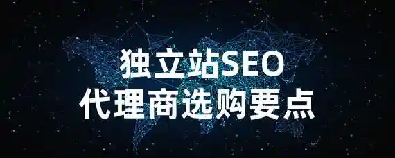  独立站SEO代理商选购要点？