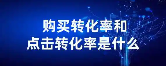  购买转化率和点击转化率是什么？