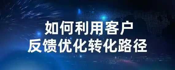  如何利用客户反馈优化转化路径？