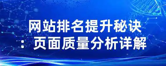  网站排名提升秘诀：页面质量分析详解！