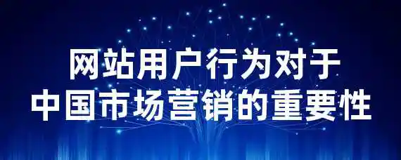  网站用户行为对于中国市场营销的重要性？